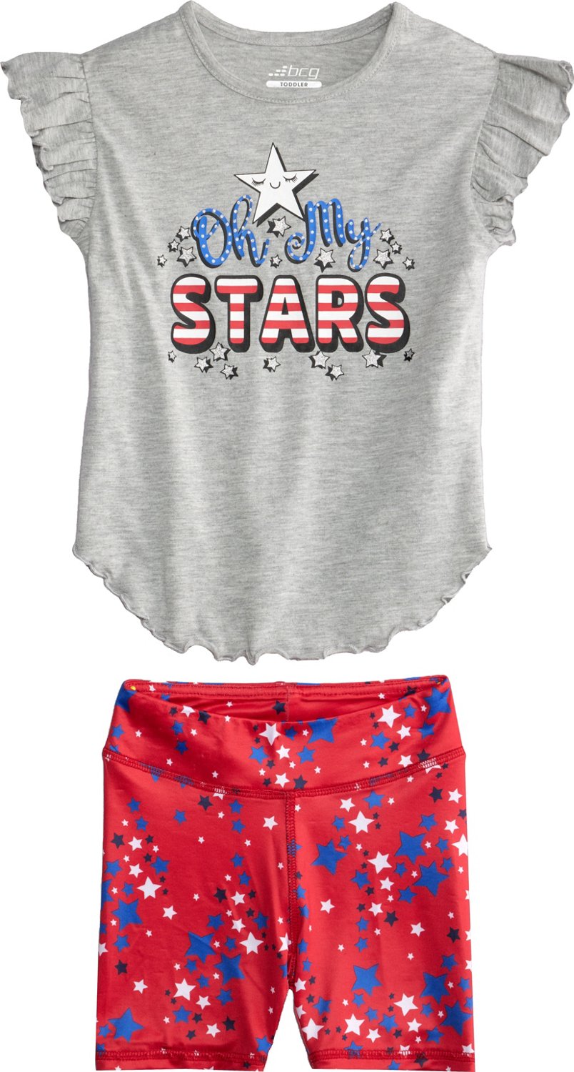 BCG Toddler Girls' Oh My Stars 2-Piece Bike Short Set