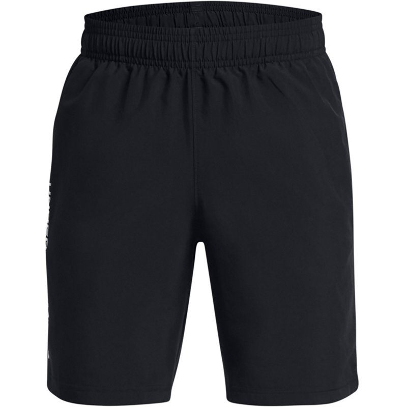 Under Armour Boys' Woven Wordmark Shorts Black/White, X-Large - Boy's Athletic Shorts at Academy Sports