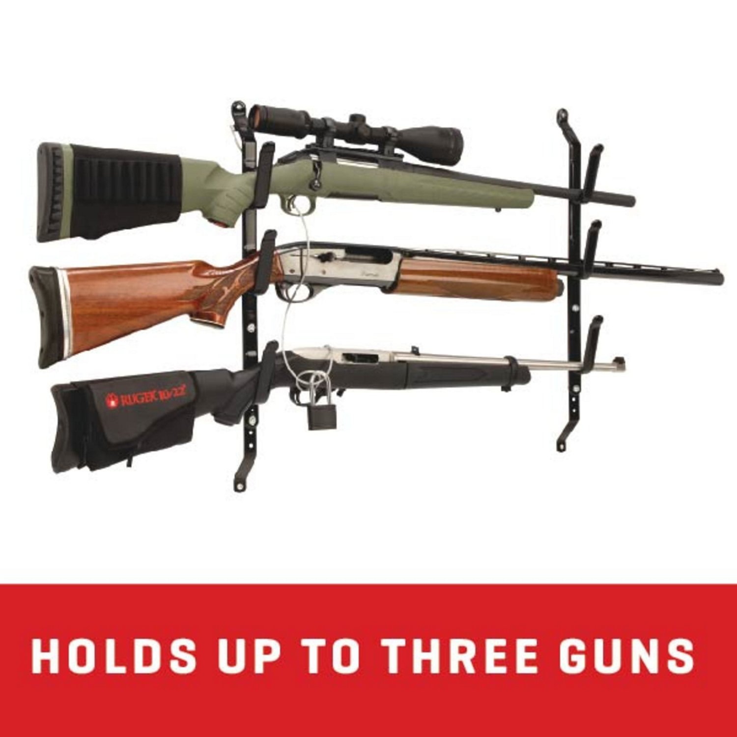 Allen Company Steel Locking Truck Window 3-Gun Rack