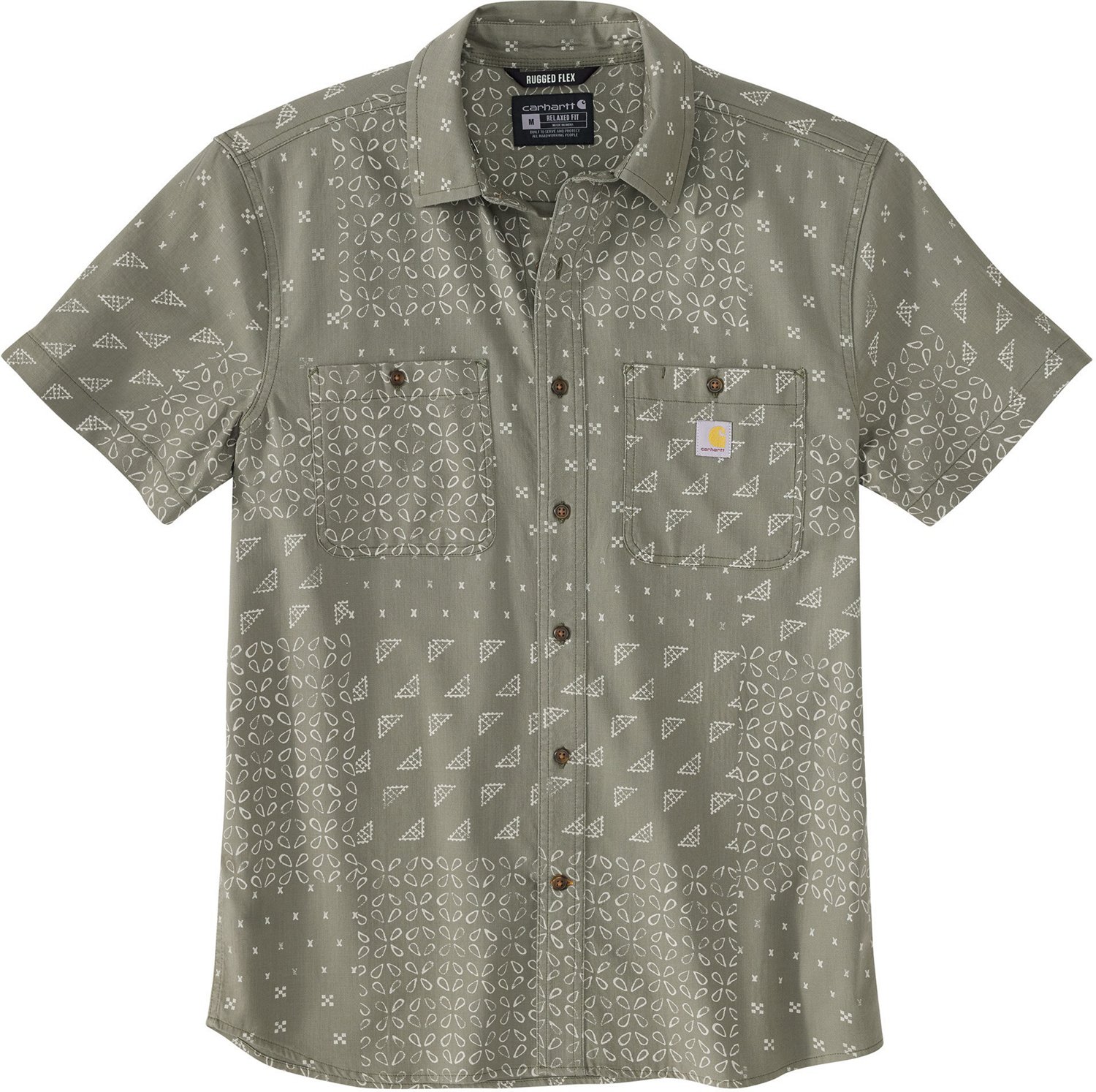 Carhartt Men's Rugged Flex Relaxed Fit Lightweight Print Button-Up Shirt