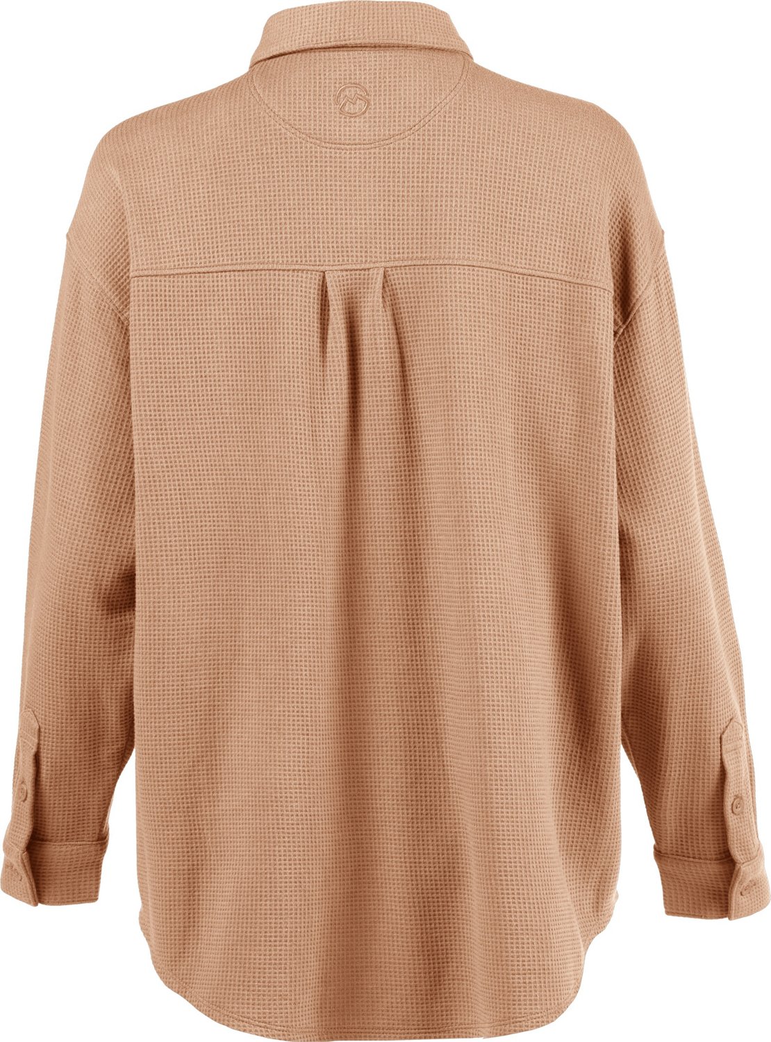 Magellan Outdoors Women's Happy Camper Oversized Waffle Shirt Jacket                                                             - view number 5