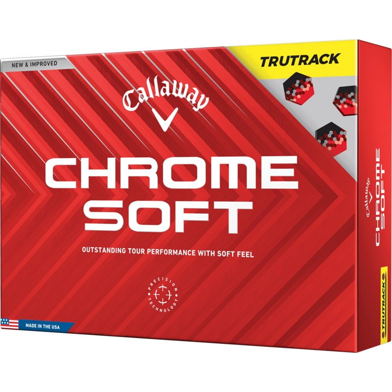 Callaway 2024 Chrome Soft TruTrack Golf Balls 12-Pack Yellow/Black - Golf Balls at Academy Sports