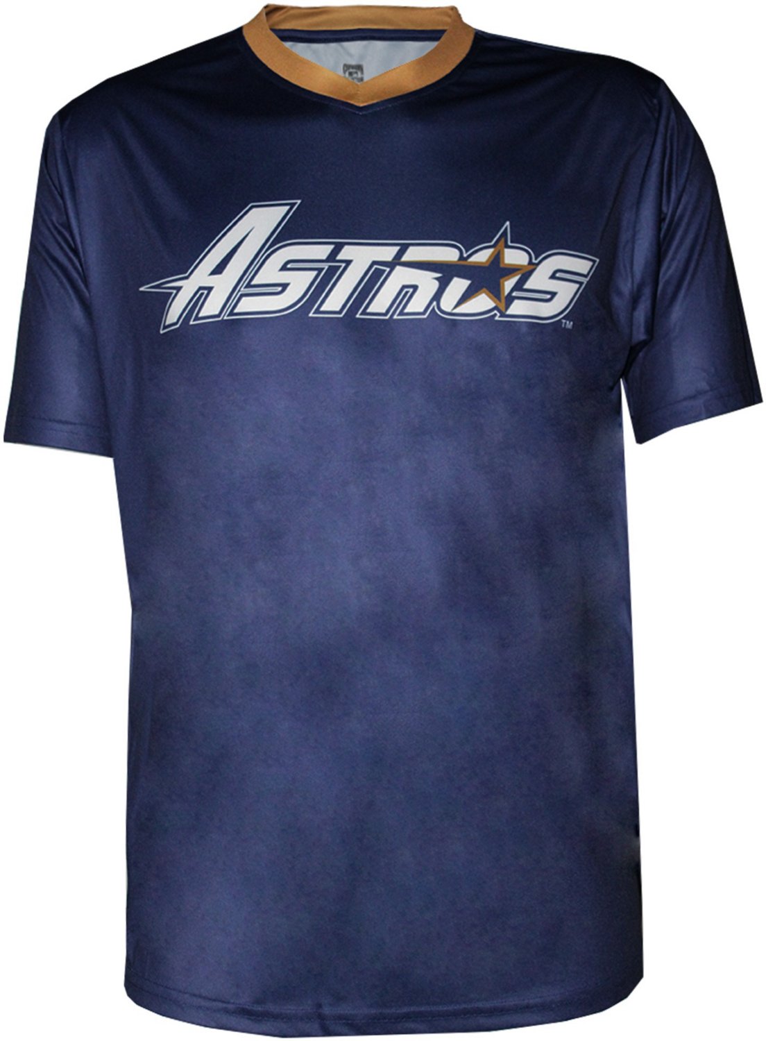 Stitches Men's Astros Gold Star V-Neck Shirzy Academy