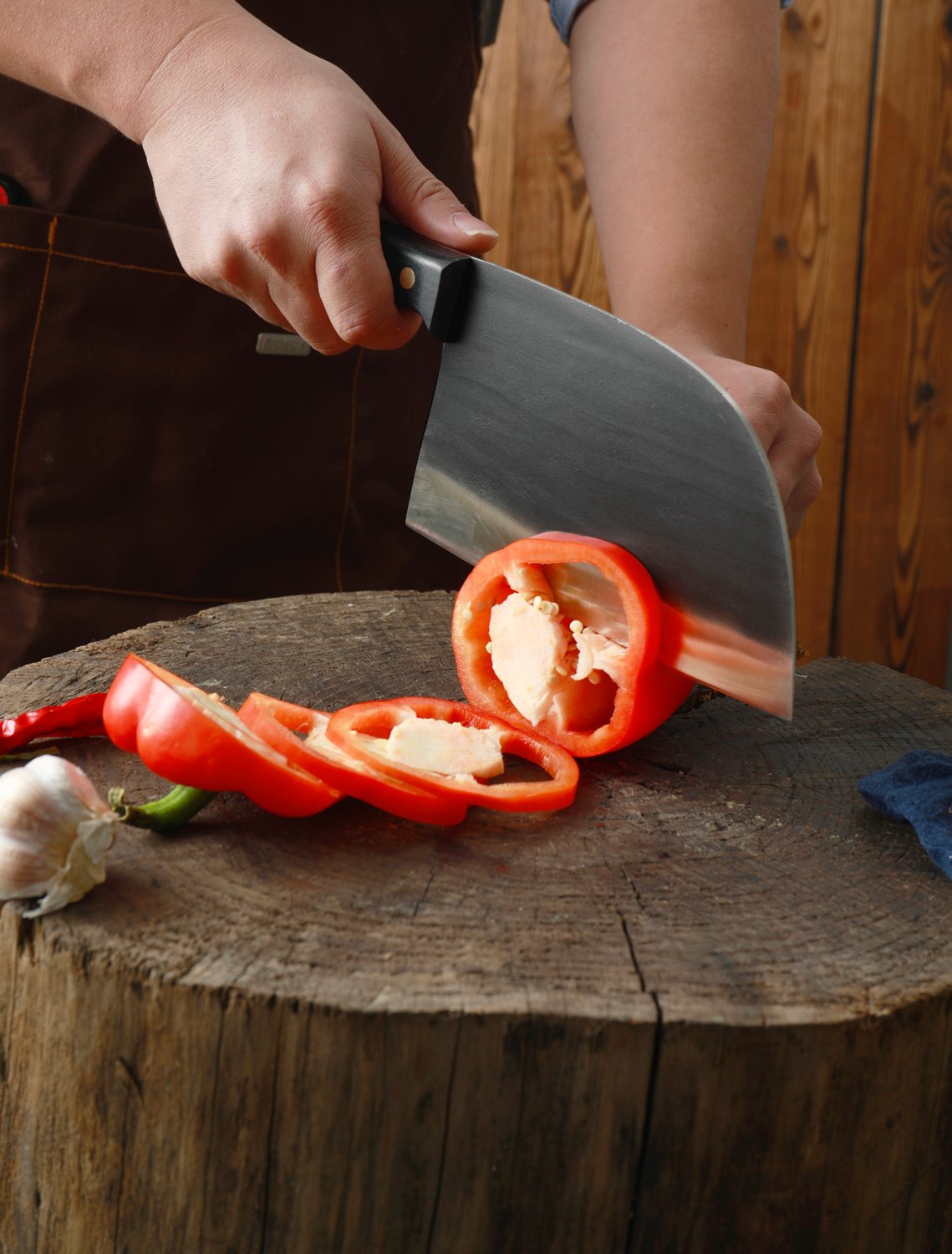 WatchFire Serbian 6.75 in Cleaver Knife with Sheath - view number 5