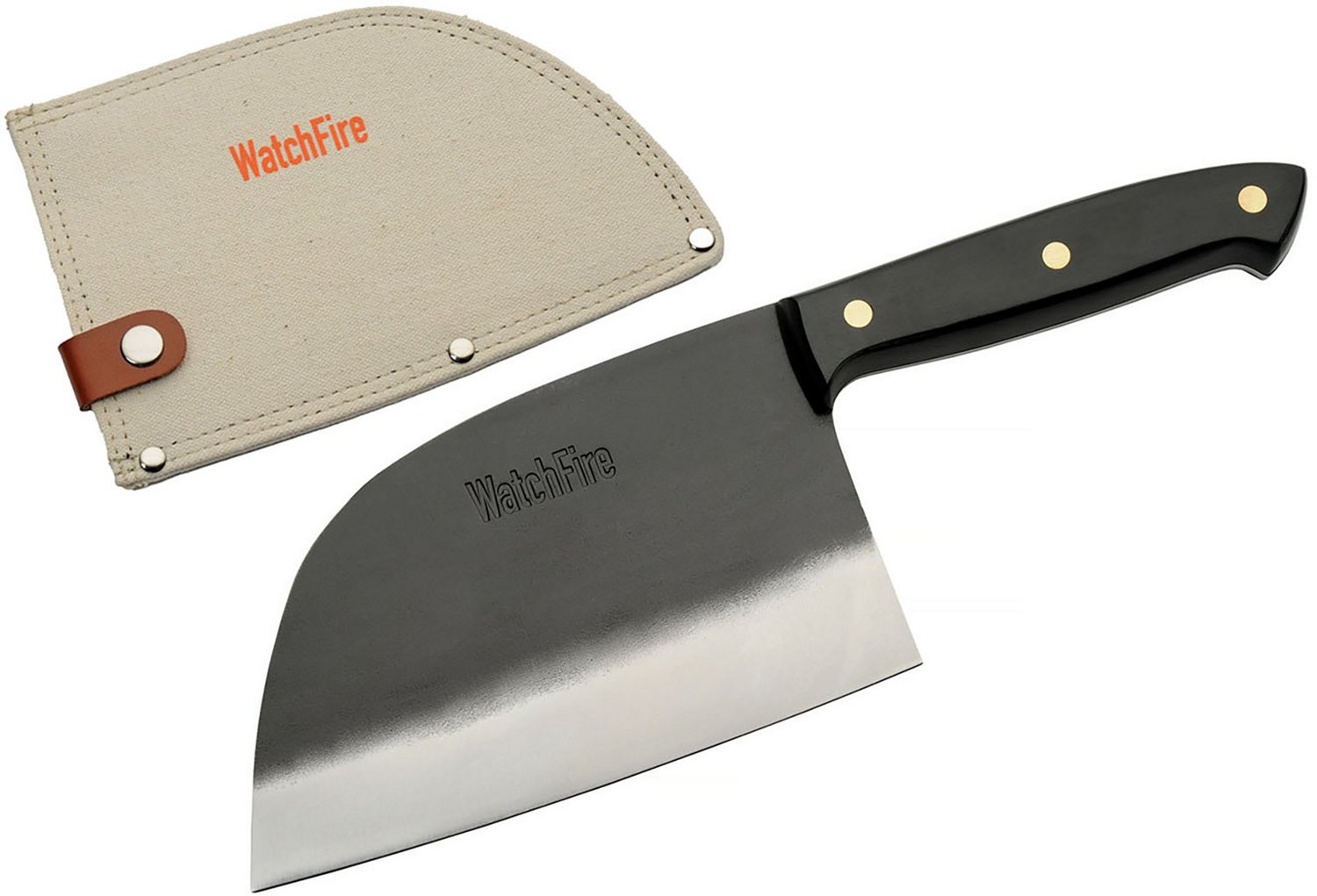 WatchFire Serbian 6.75 in Cleaver Knife with Sheath