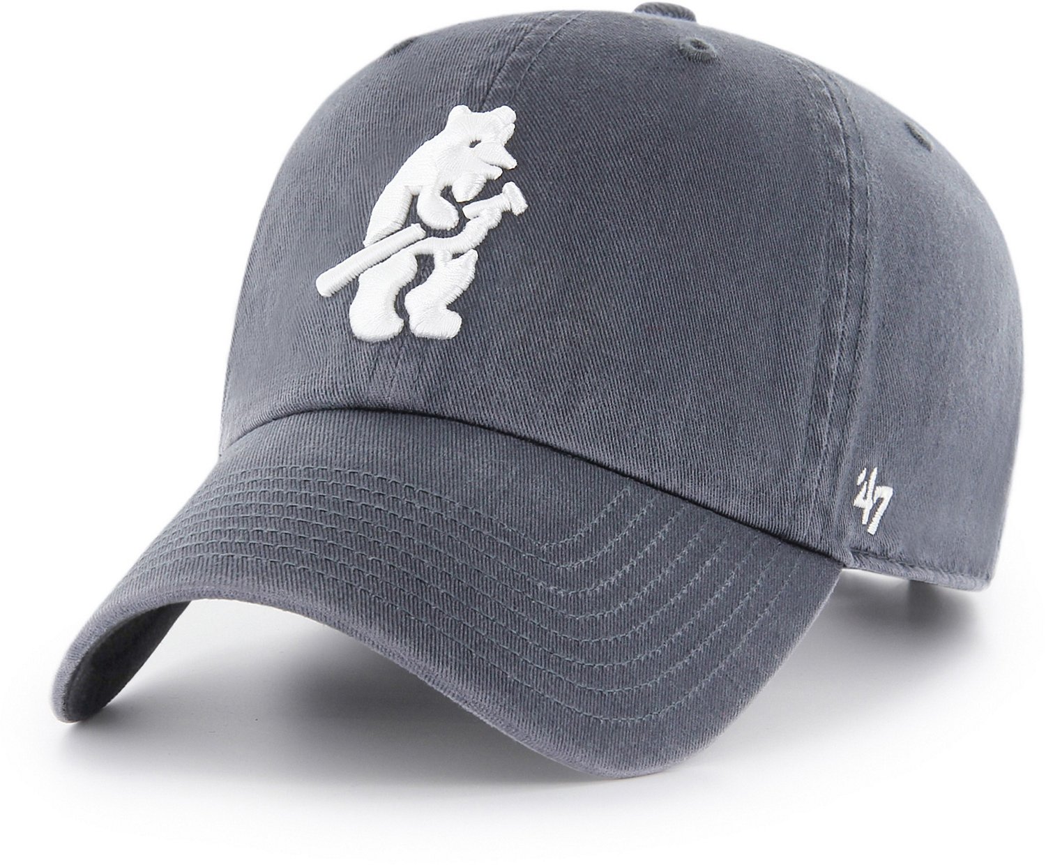 Black Cape 47 Brand – Zwarte Strapback Cap – Met 3D Logo – Ballpark Clean Up Model – Officiële Fan Merchandise Chicago Cubs Pet