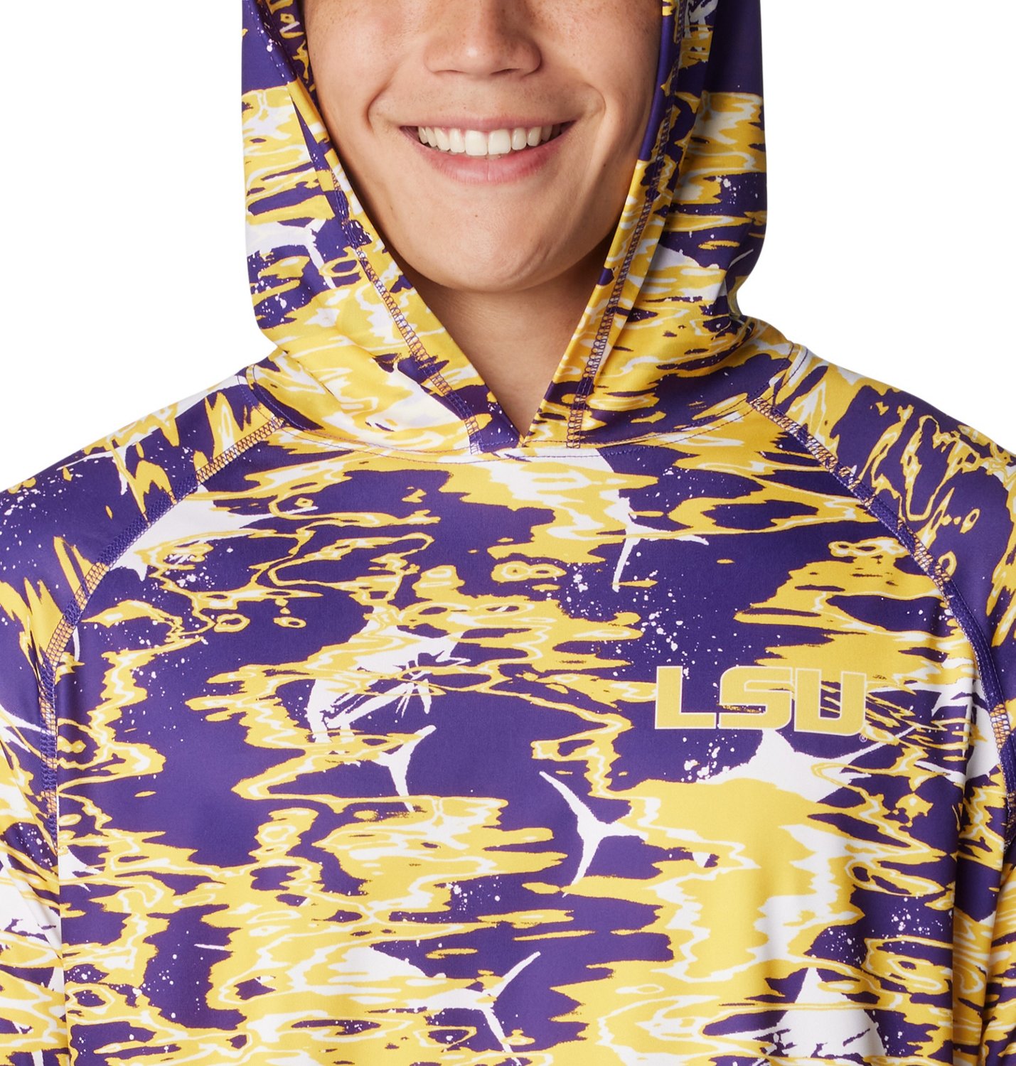 Columbia Sportswear Men's Louisiana State University Rippled Super Terminal Tackle Hoodie                                        - view number 4