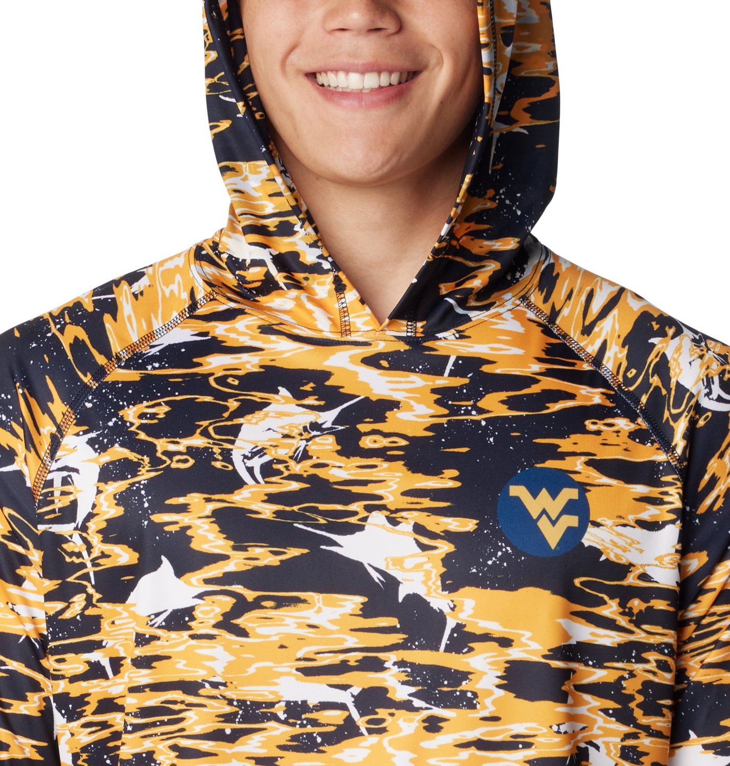 Columbia Sportswear Men's West Virginia University Rippled Super Terminal Tackle Hoodie  - view number 4