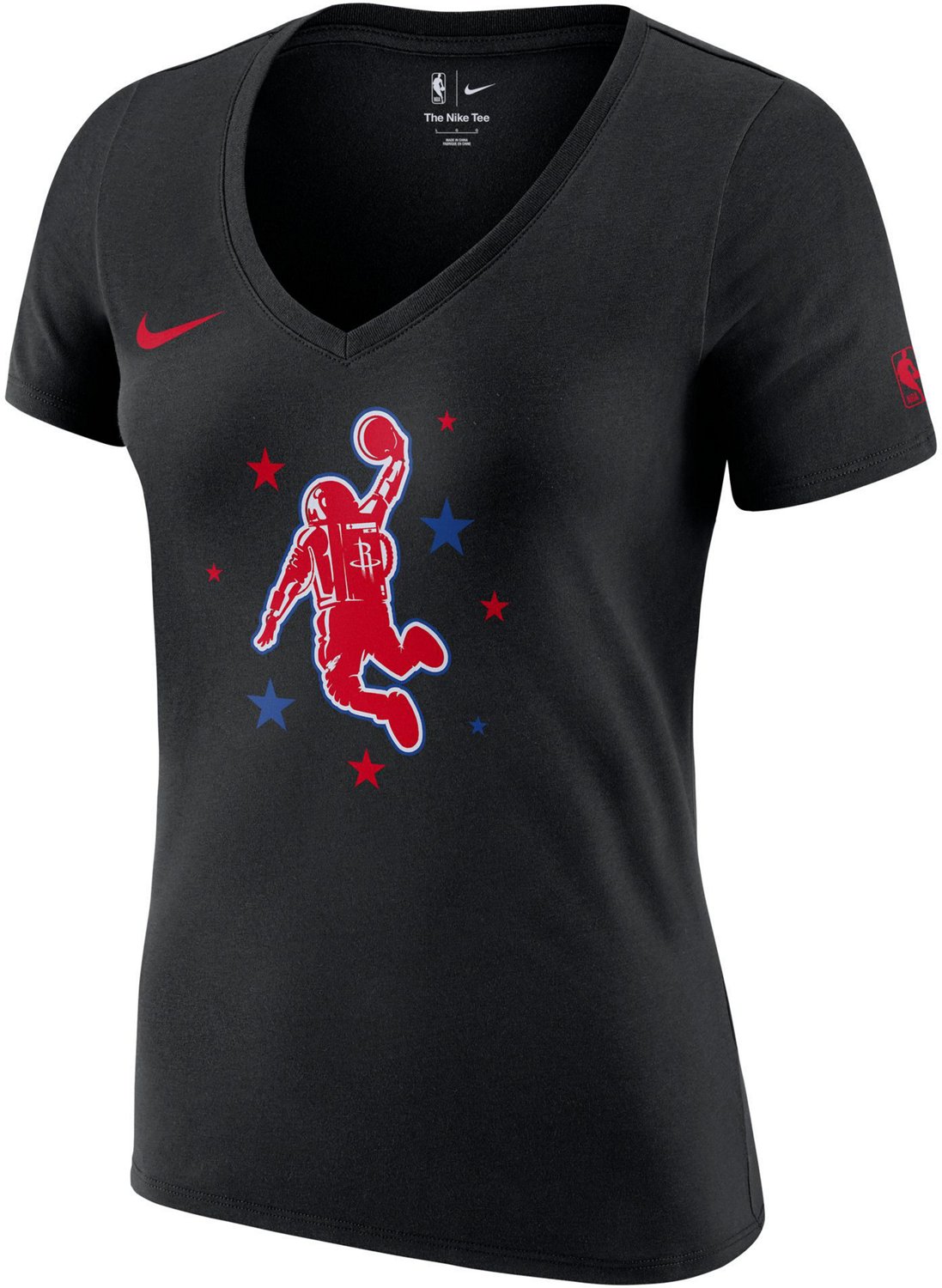 Nike Women's Houston Rockets Essentials City Edition Logo V-neck T-shirt - view number 1