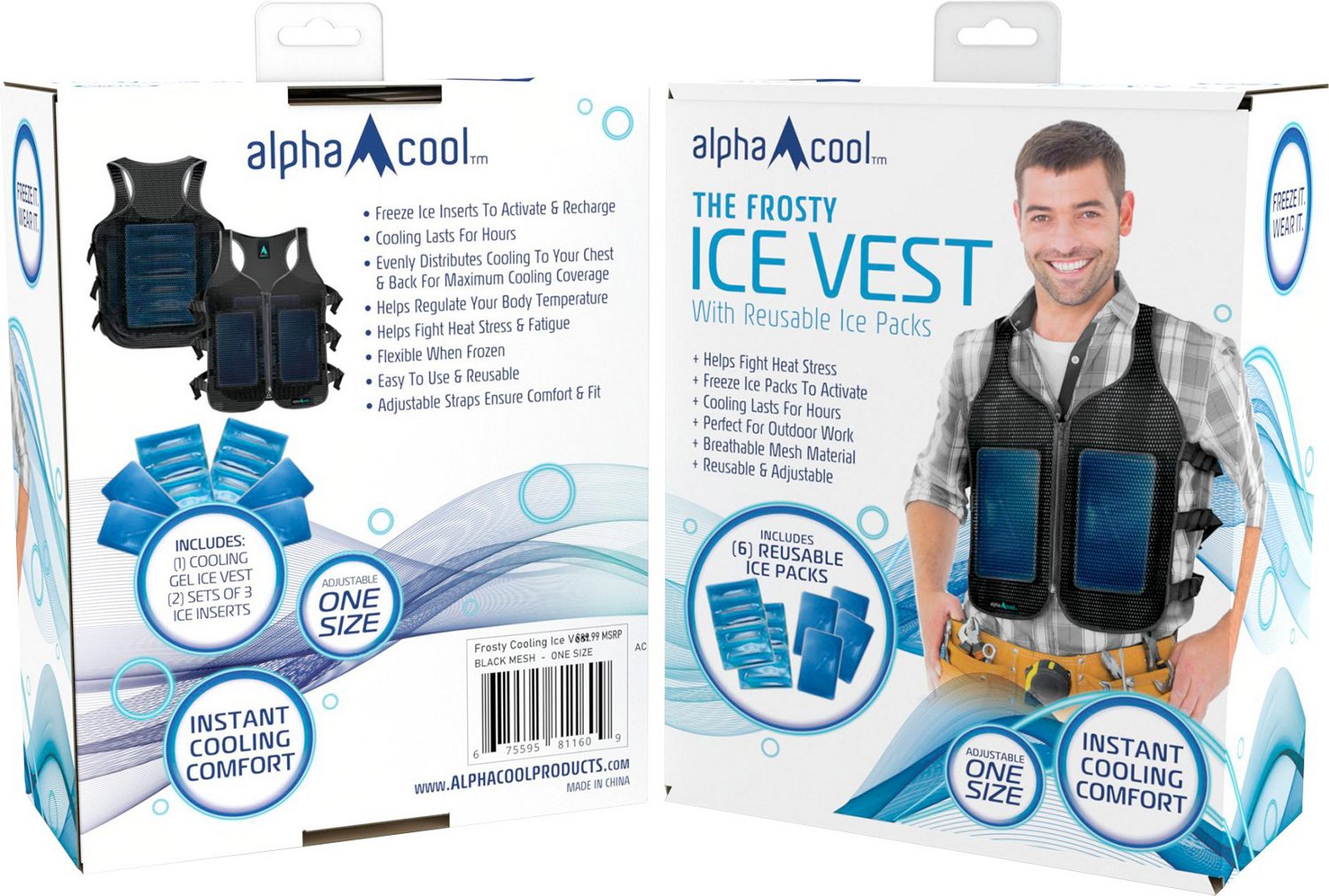 AlphaCool Artic Frosty Mesh Ice Vest with Replacement Ice Packs - view number 5
