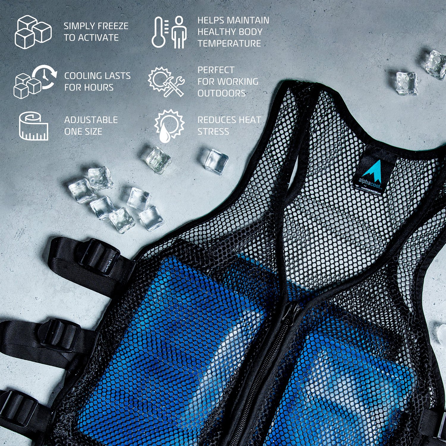 AlphaCool Artic Frosty Mesh Ice Vest with Replacement Ice Packs - view number 6