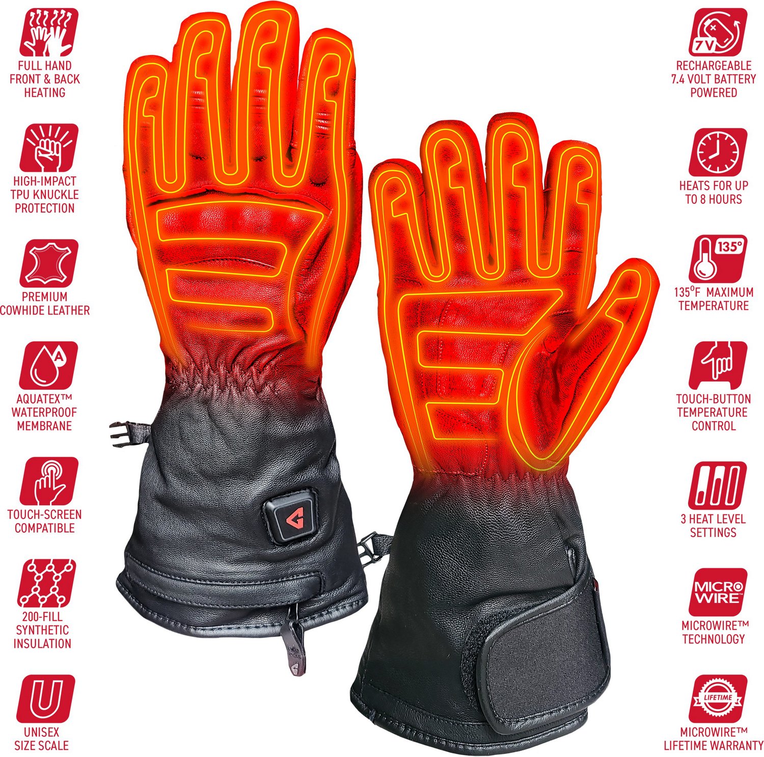 Gerbing Adults' 7V Hard Knuckle Battery Heated Gloves - view number 3