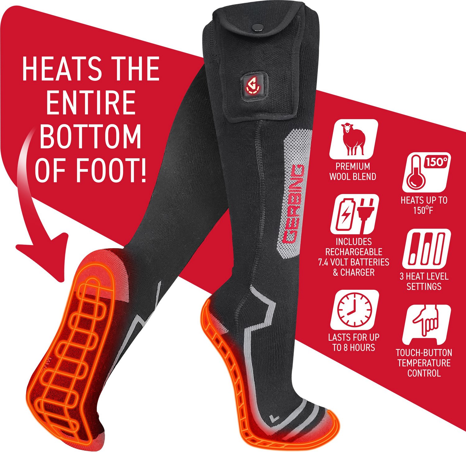 Gerbing Adults' 7V Wool Heated Socks - view number 3