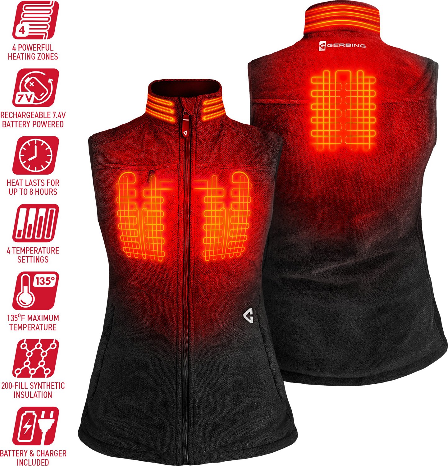Gerbing Women's Thermite 2.0 Heated Fleece Vest                                                                                  - view number 4