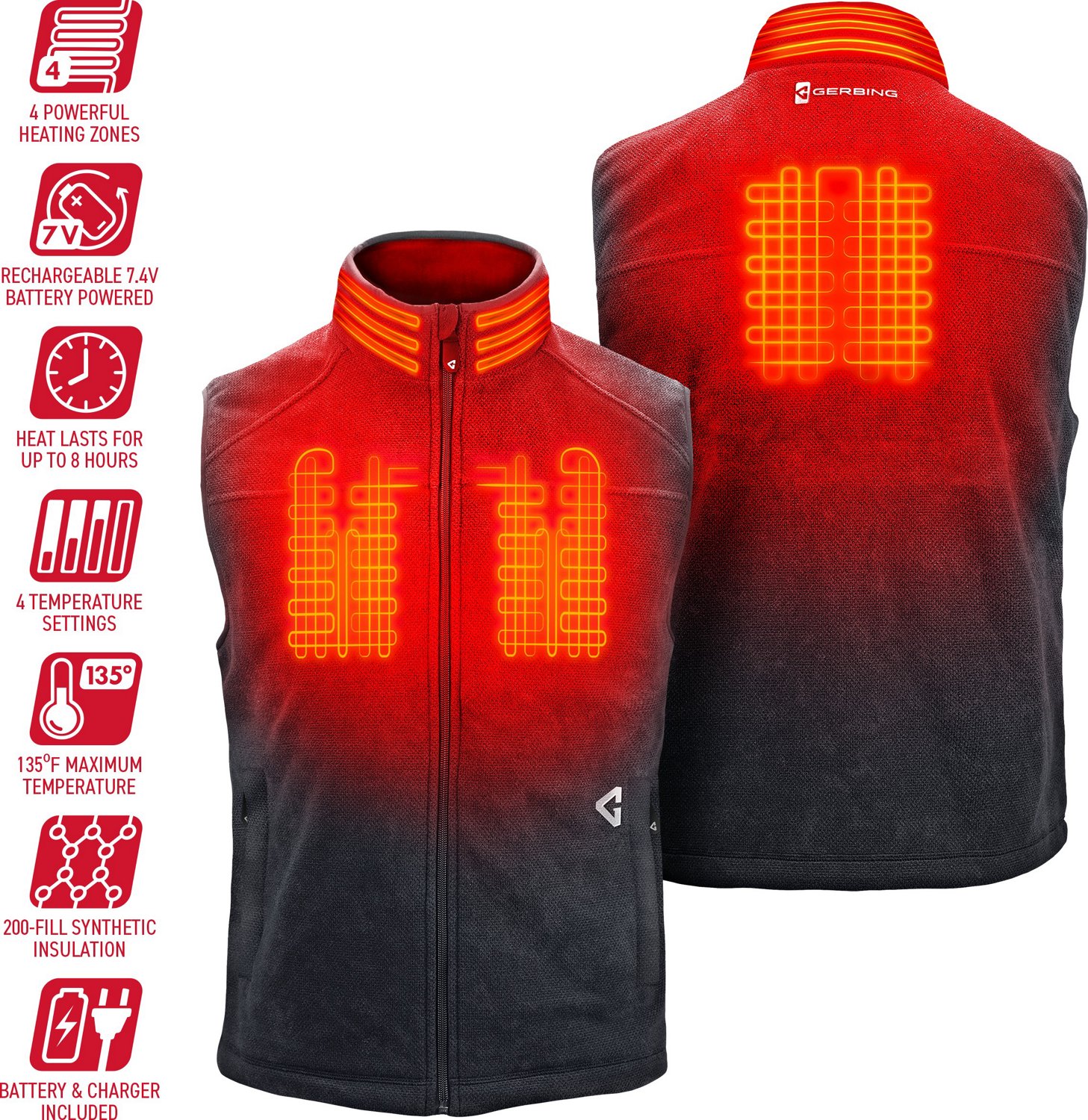 Gerbing Men's Thermite 2.0 Heated Fleece Vest - view number 3