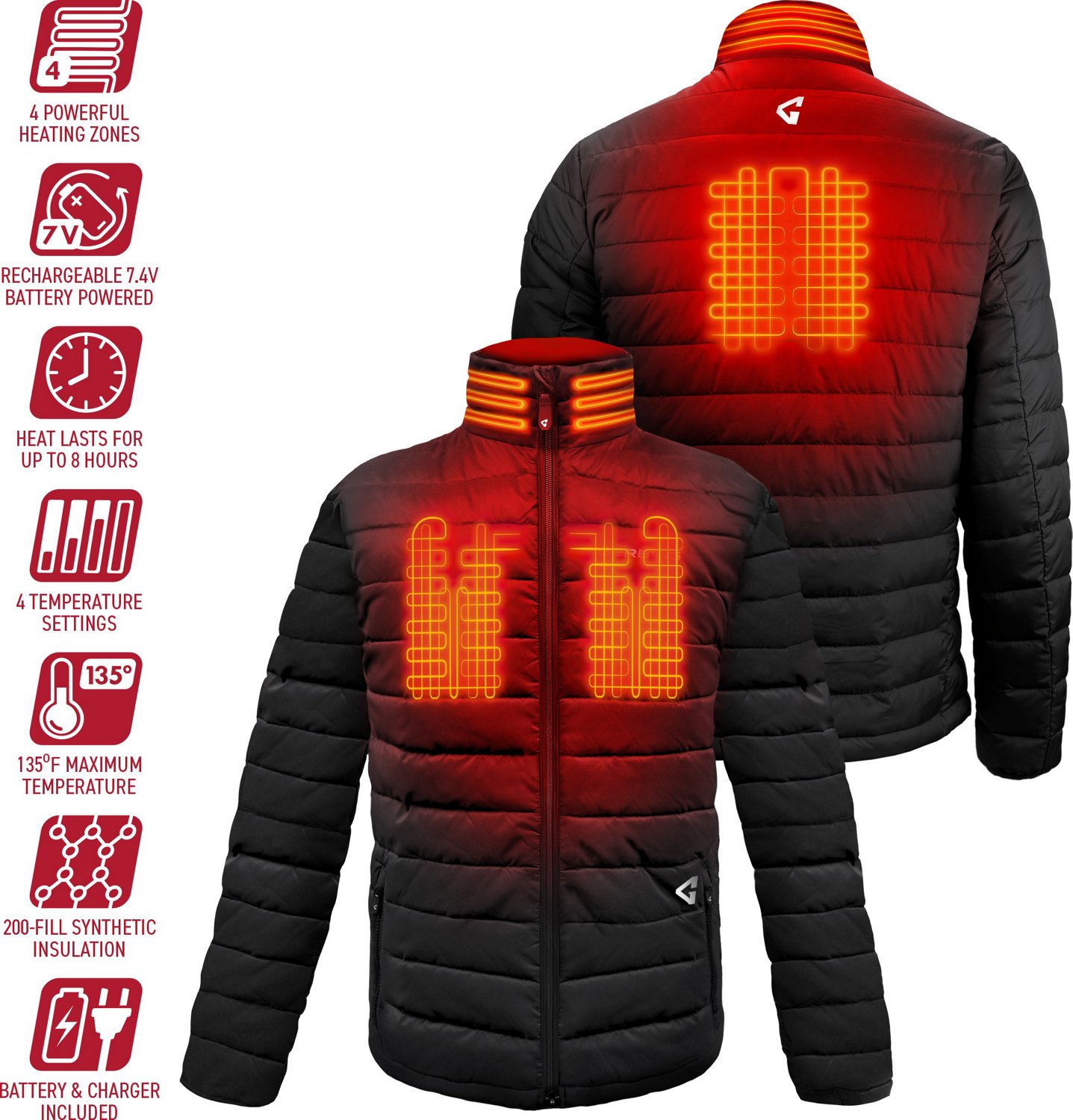 Gerbing Men's Khione 2.0 Puffer Heated Jacket                                                                                    - view number 4