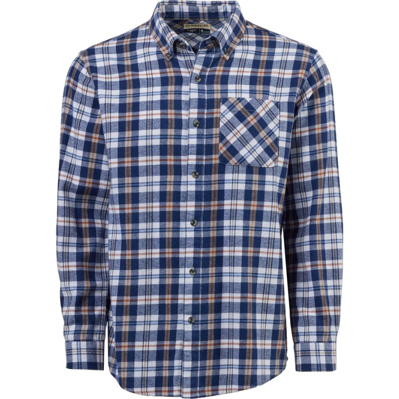 Magellan Outdoors Canyon Creek Long Sleeve Flannel Shirt Medievel Blue, 3X-Large - Branded Graphic T's at Academy Sports