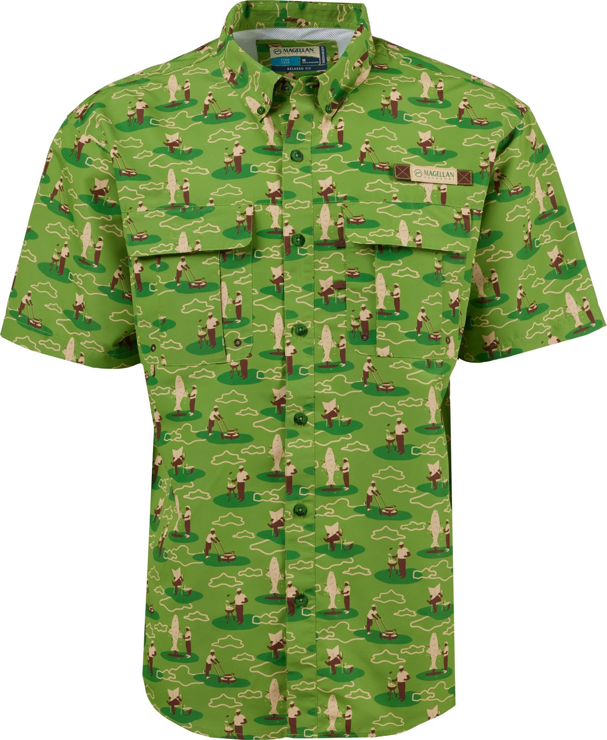 Magellan Men's Laguna Madre Dad Lawn Camo Short Sleeve Top