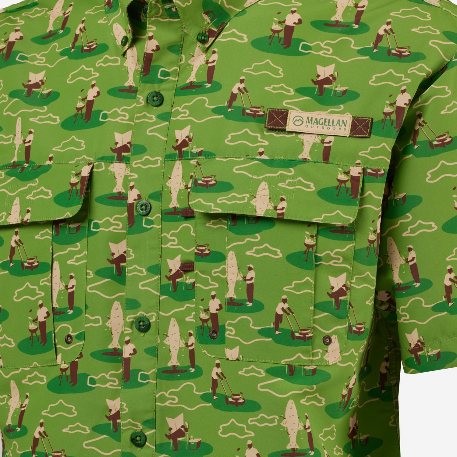 Magellan Men's Laguna Madre Dad Lawn Camo Short Sleeve Top                                                                       - view number 3