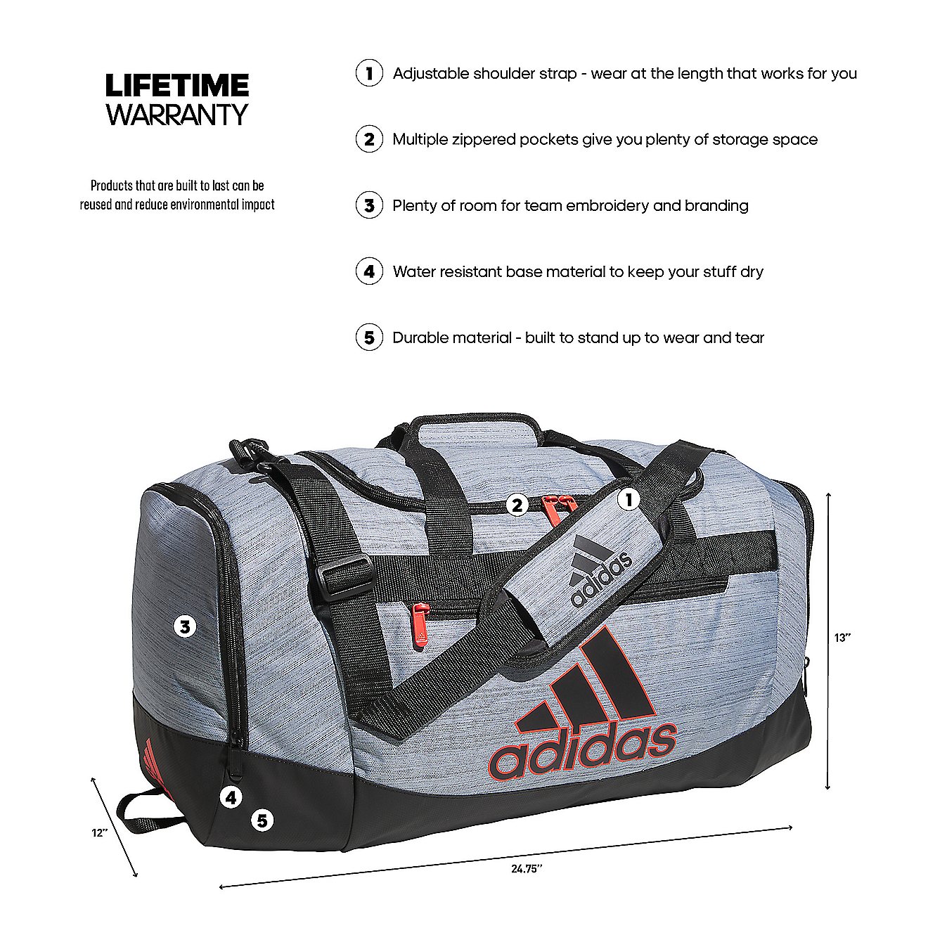 adidas Defender IV Medium Duffel Bag                                                                                             - view number 5