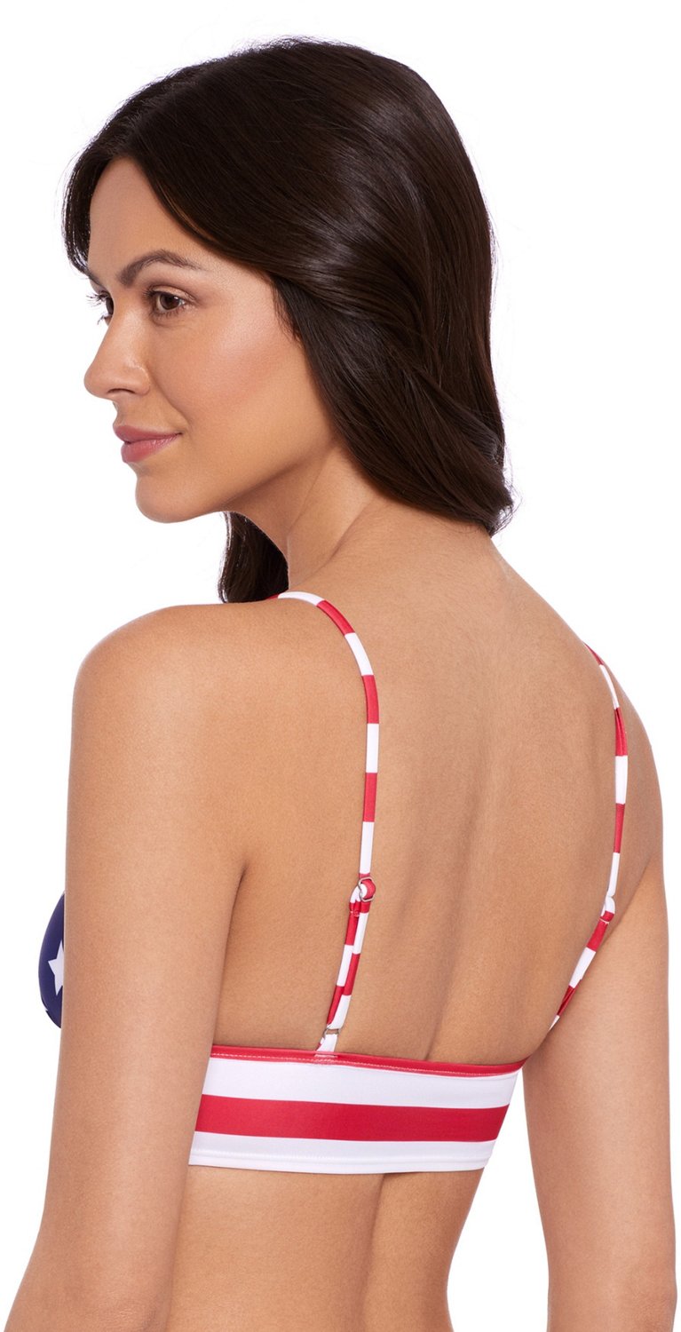 O'Rageous Juniors' Red White Blue Midkini Swim Top - view number 3