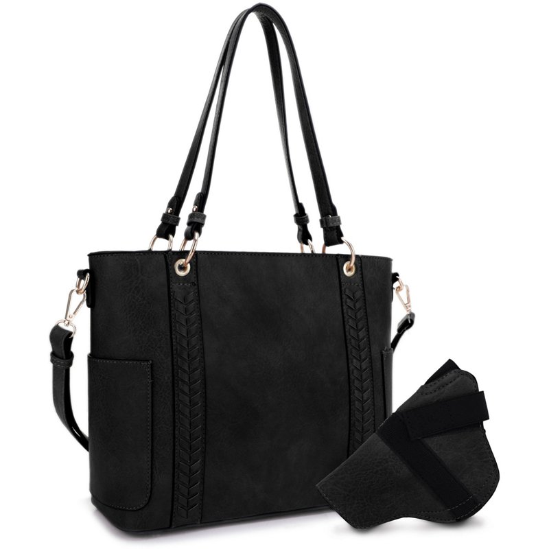 Jessie & James Austin Whipstitching Concealed Carry Lock and Key Tote Bag Black - Gun Cases And Racks at Academy Sports