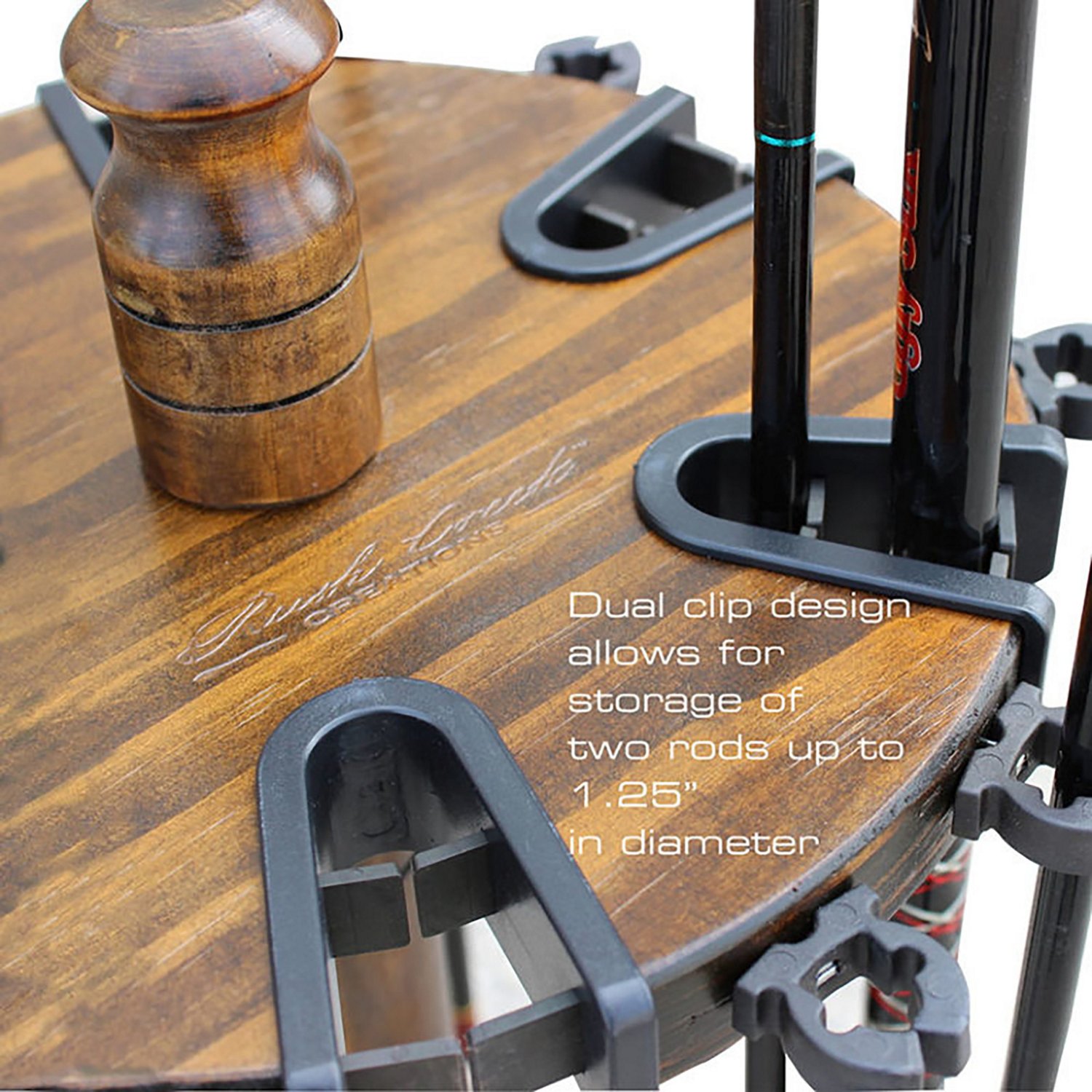 Rush Creek 24-Rod Round Wood Storage Rack                                                                                        - view number 4