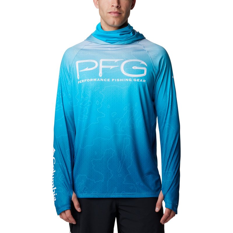 Columbia Sportswear Men's Super Terminal Tackle Vent Hoodie Ocean Blue Terminal Techcamo, Small - Men's Fishing Tops at Academy Sports