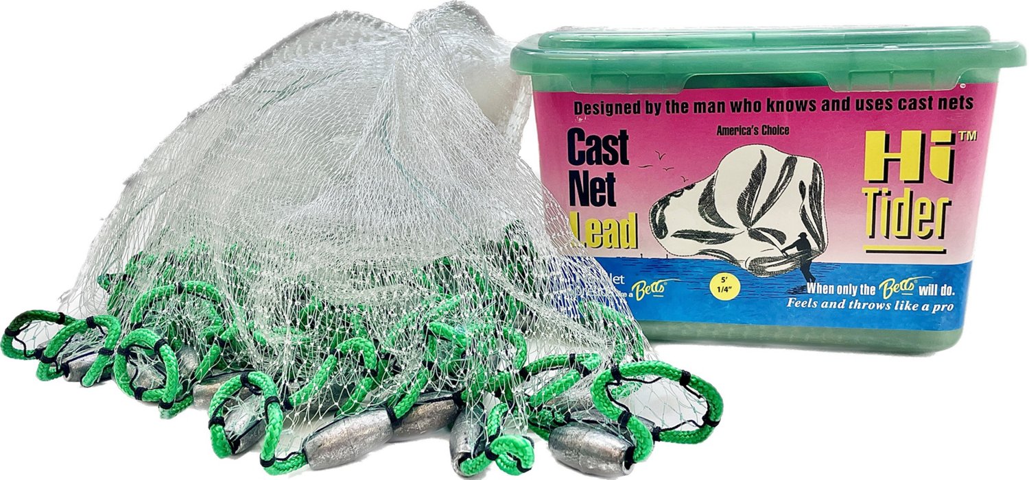 Betts Hi Tider Mono 5 ft Mesh Cast Net with Lead Weights White