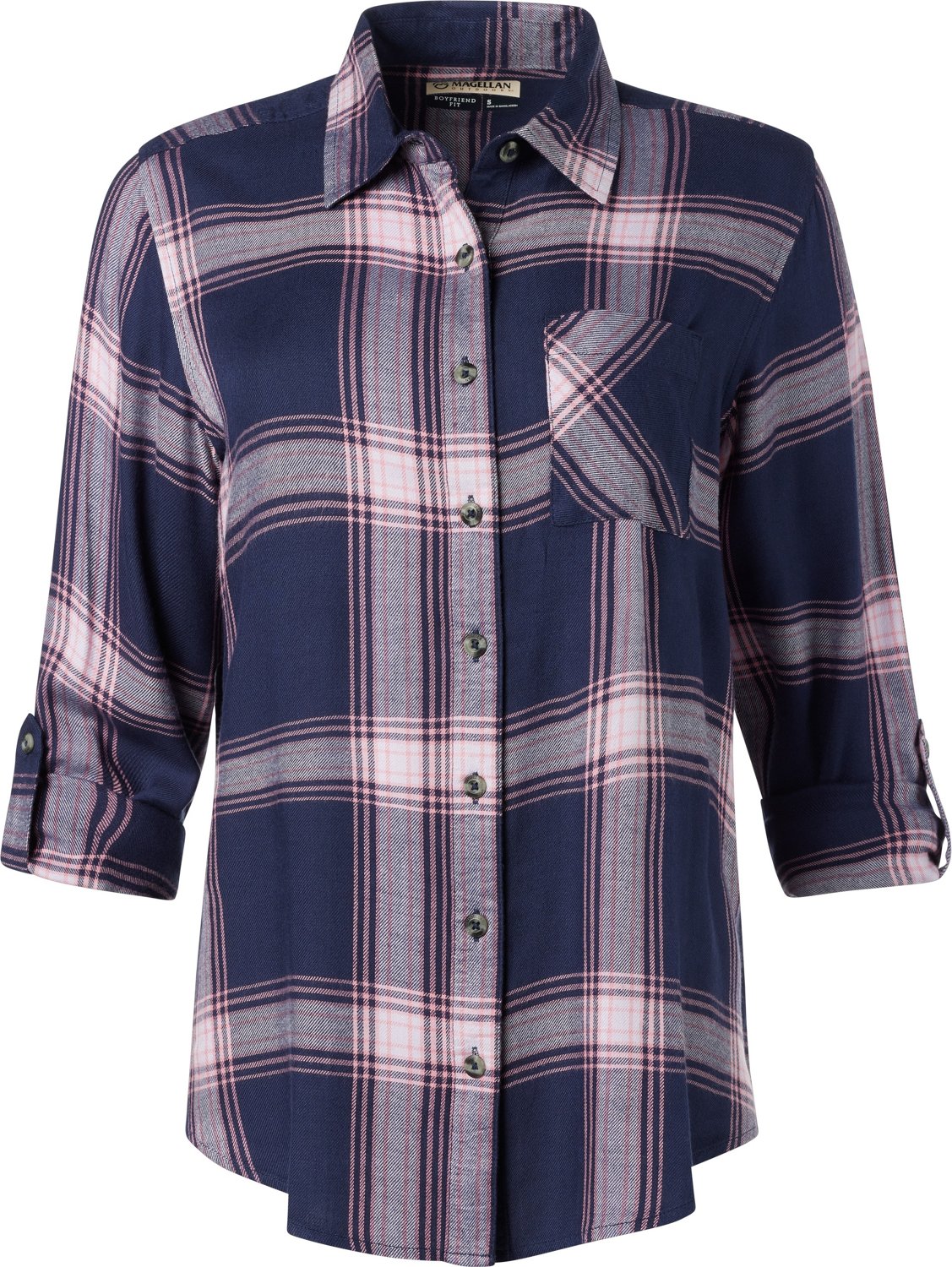 Magellan Outdoors Women's Willow Creek Plaid Long Sleeve Shirt - view number 3