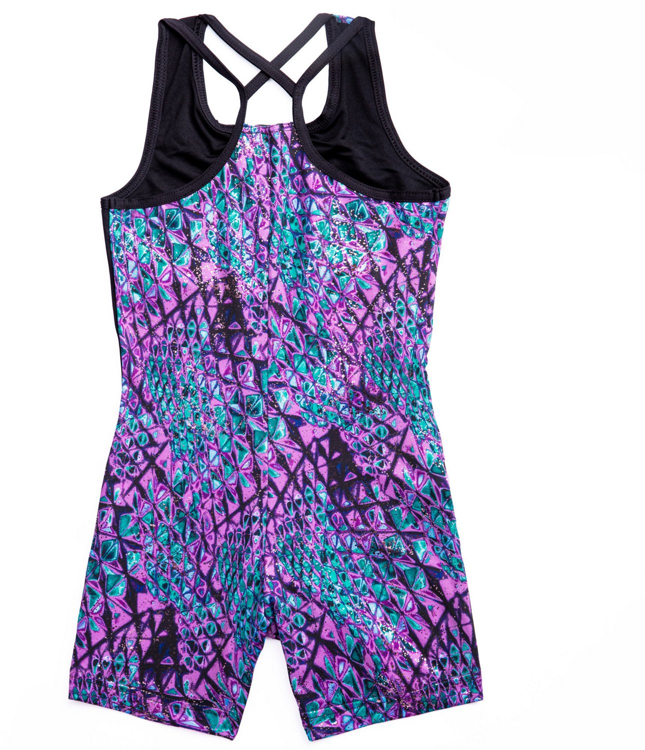 Rainbeau Moves Girls' Studded Serpent Print Biketard - view number 2