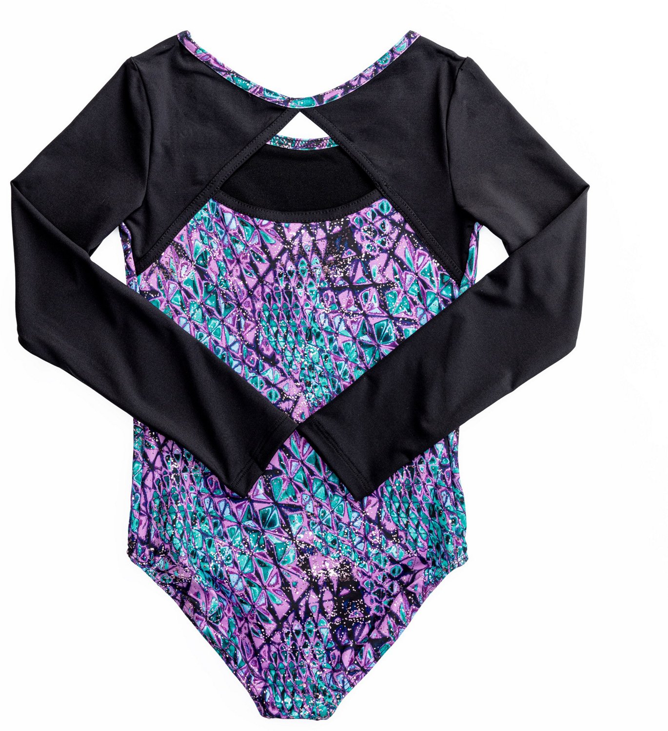 Rainbeau Moves Girls' Studded Serpent Print Long Sleeve Leotard - view number 2