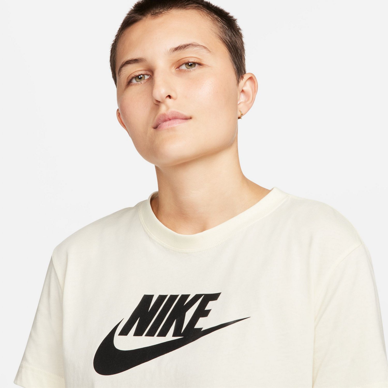 売れ筋商品|||ナイキ Tシャツ レディース トップス CROP TOP - Sports T-shirt - light army/cargo khaki/white NIKE WOMEN'S LARGE - SPORTSWEAR ESSENTIAL CROPPED LOGO T