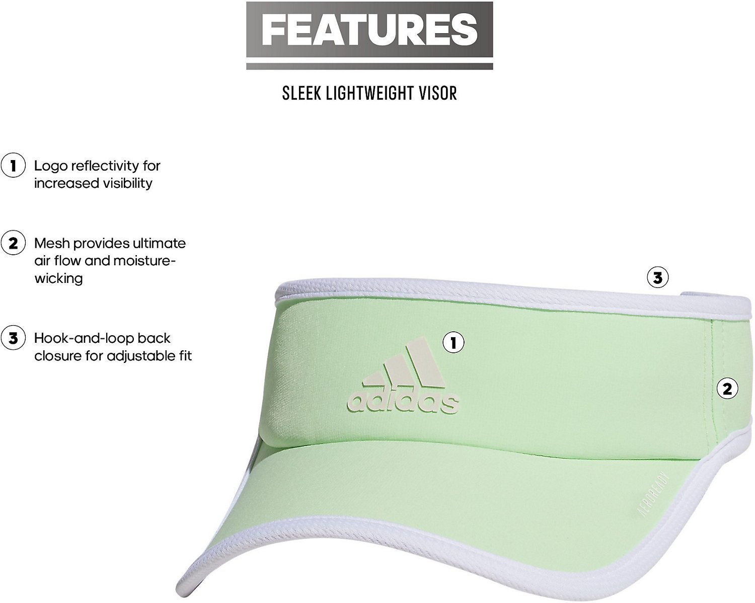 adidas Womenâ€™s Superlite 2.0 Visor - view number 5