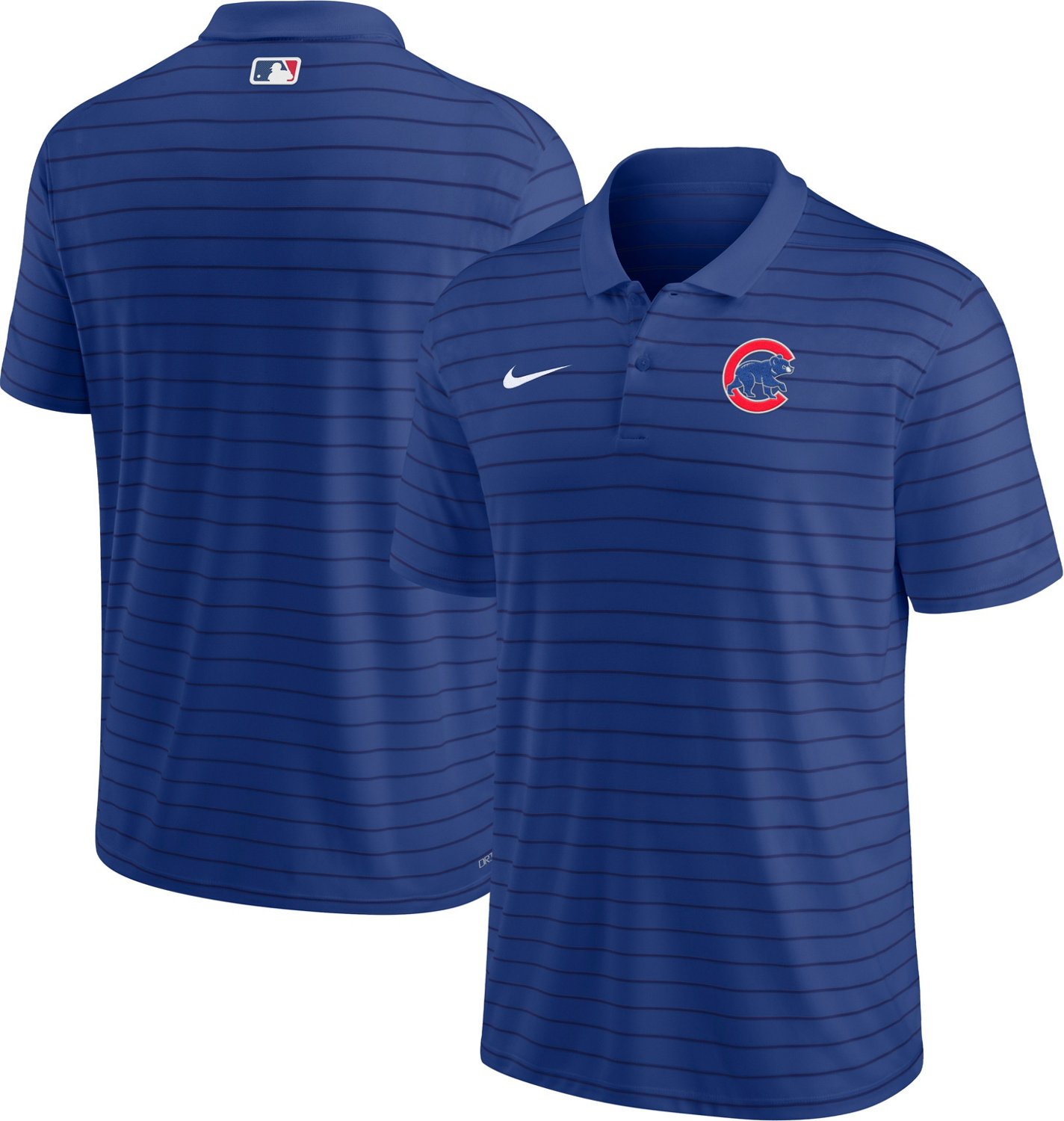 Nike Men's Chicago Cubs Authentic Collection Dri-FIT Victory Striped Polo Shirt                                                  - view number 3