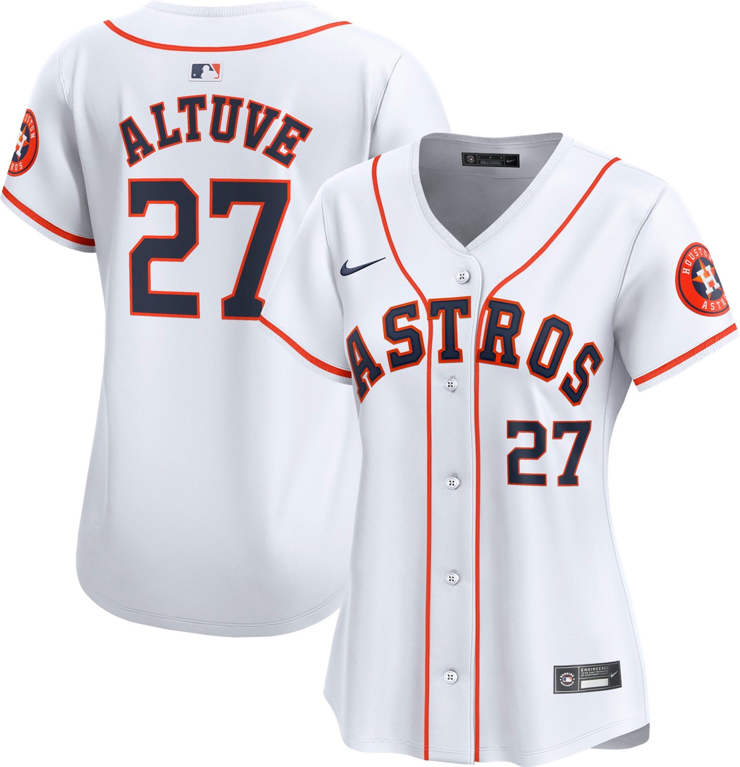 Nike Women's Houston Astros Jose Altuve Limited Name and Number Home Jersey                                                      - view number 3