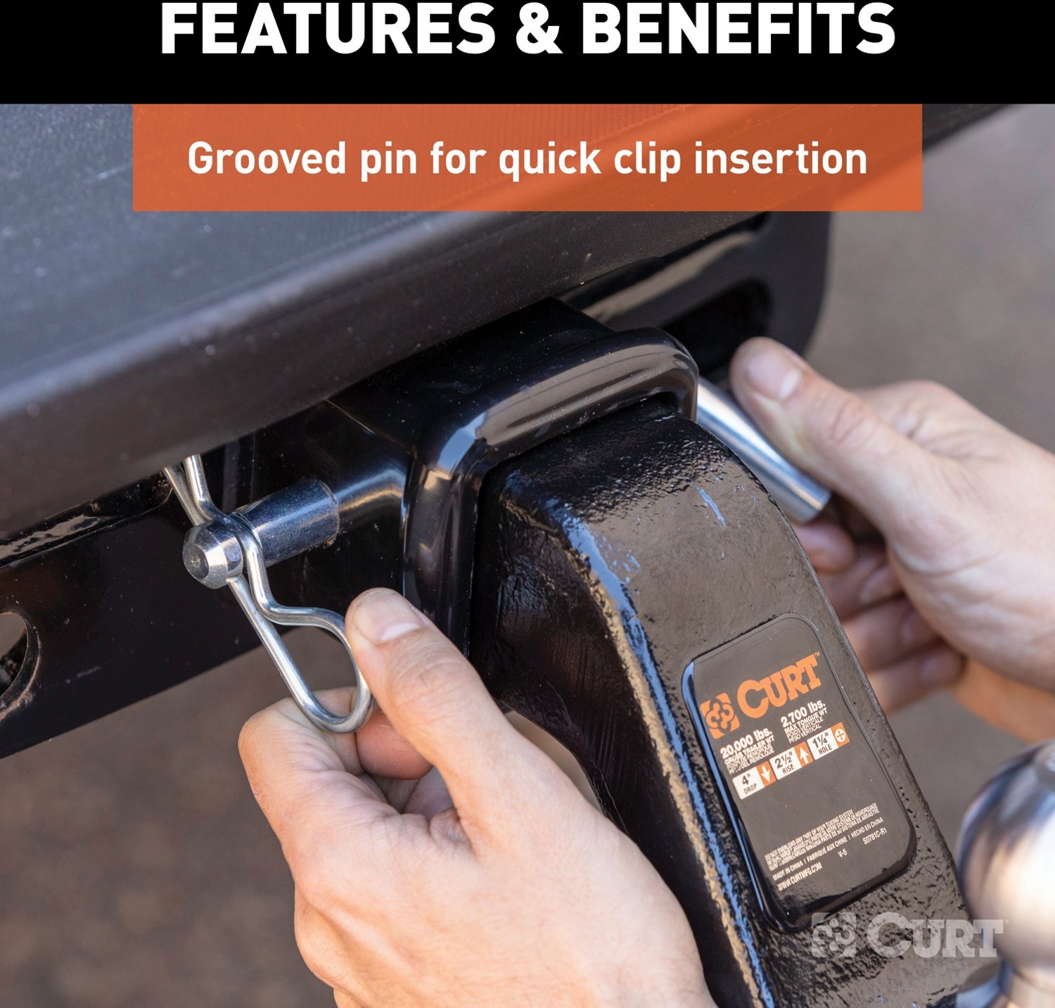 CURT Heavy-Duty 5/8 in Hitch Pin with Groove - view number 4