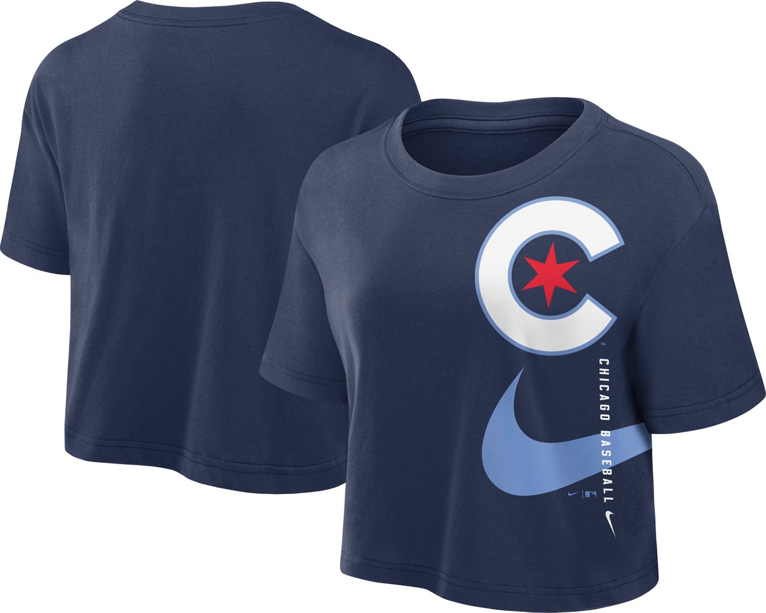 Nike Women's Chicago Cubs City Connect Crop Top                                                                                  - view number 3