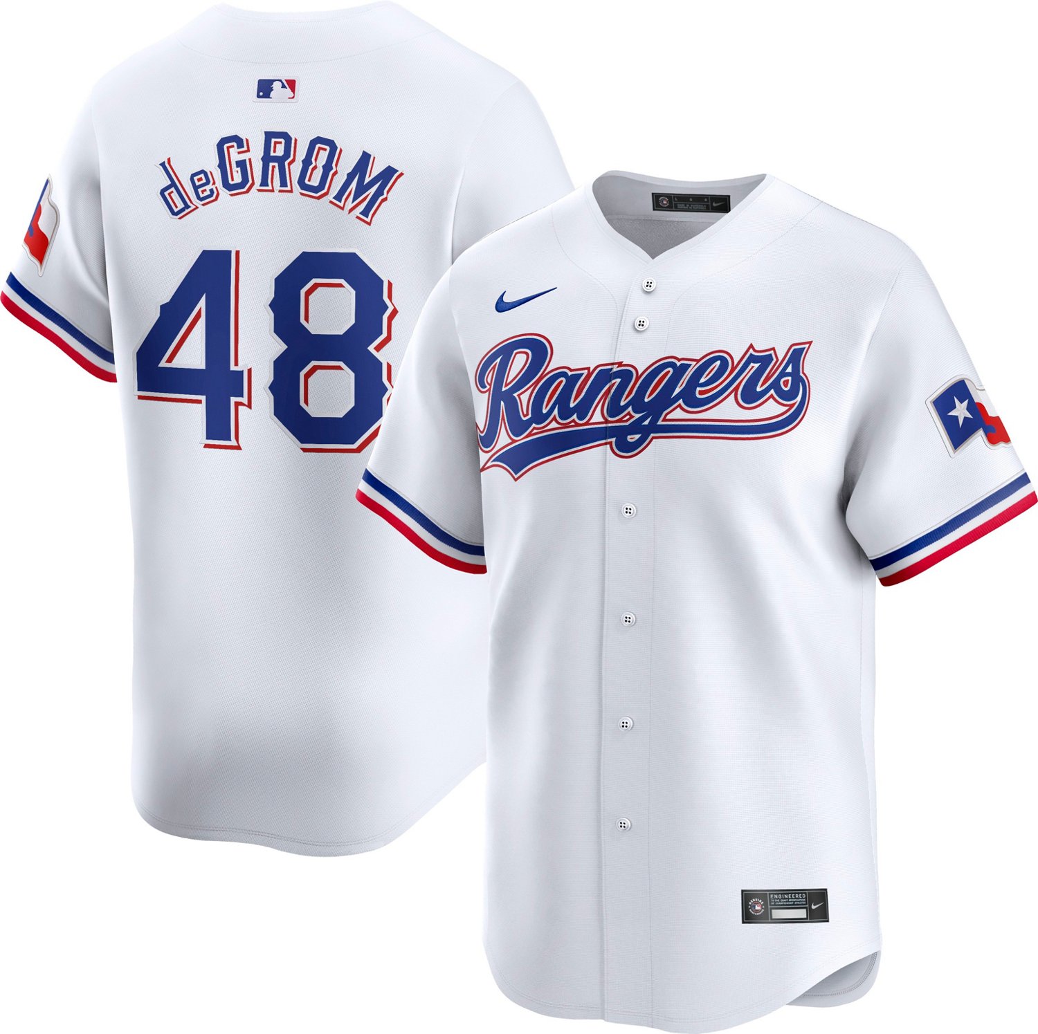 Nike Men's Texas Rangers Jacob deGrom #48 Home Limited Jersey - view number 3