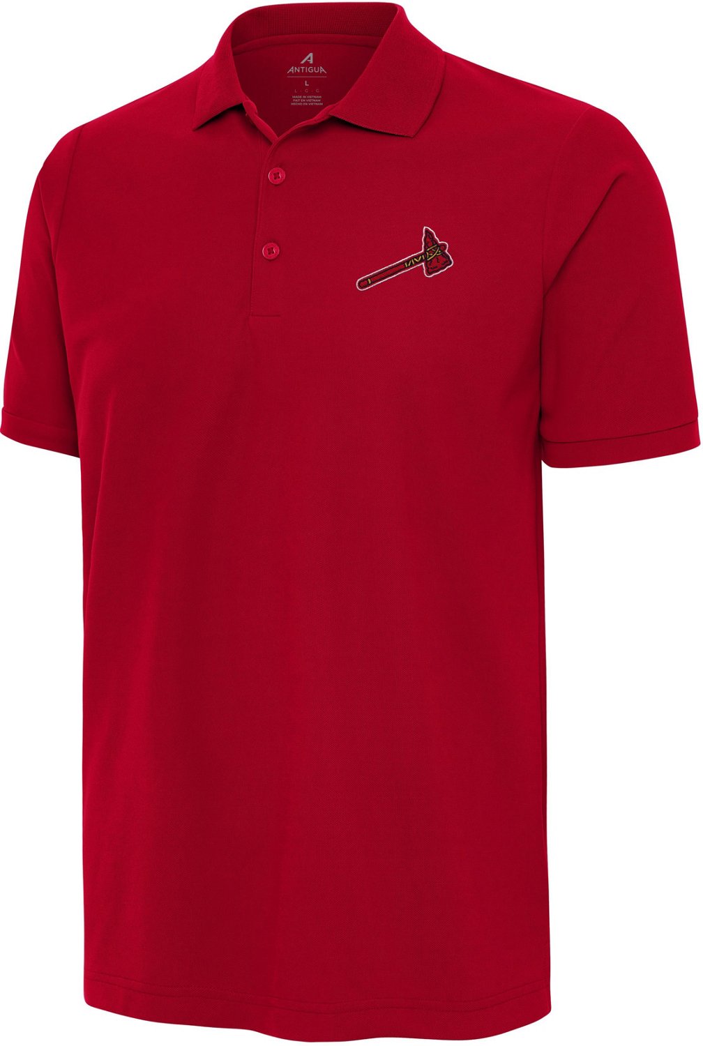 Antigua Men's Atlanta Braves Legacy Pique Short Sleeve Polo Shirt