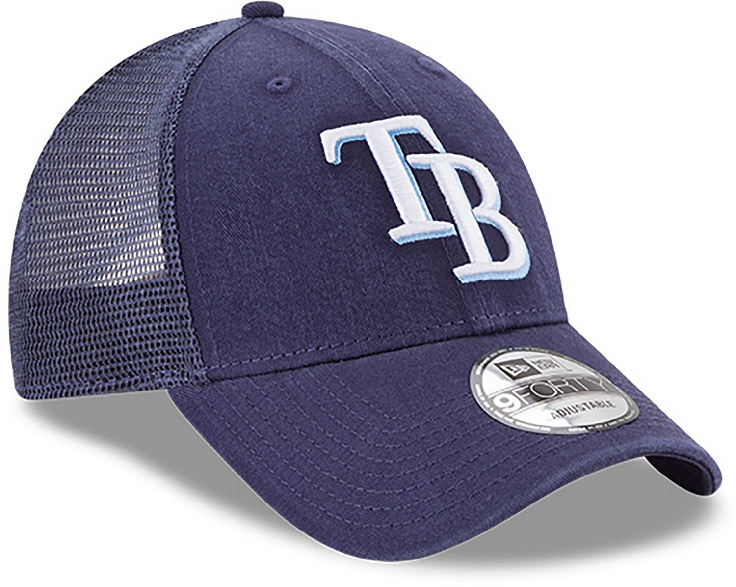 New Era Men's Tampa Bay Rays Team Adjustable 9FORTY Trucker Cap - view number 3