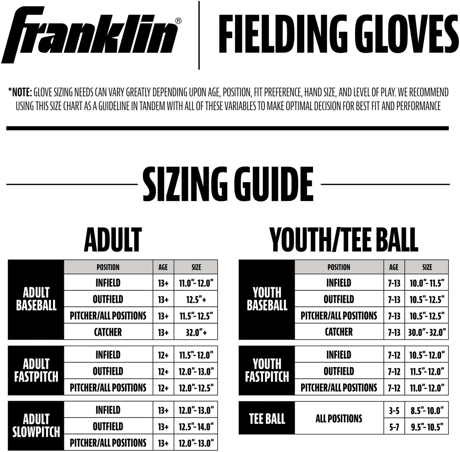 Franklin 11 in Field Master Series Baseball Glove