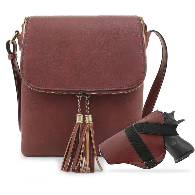 Jessie & James Ella Concealed Carry Lock and Key Crossbody Bag Brown - Gun Cases And Racks at Academy Sports