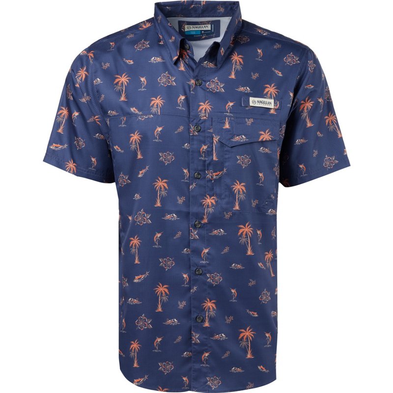 Magellan Outdoors Men's Caddo Lake Fishing Shirt Blue Tropical, Medium - Men's Fishing Tops at Academy Sports