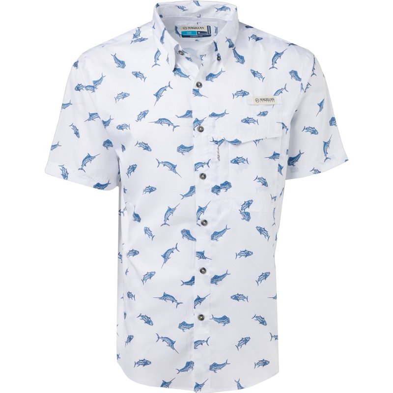 Magellan Outdoors Men's Caddo Lake Fishing Shirt Bright White Marlin, Medium - Men's Fishing Tops at Academy Sports