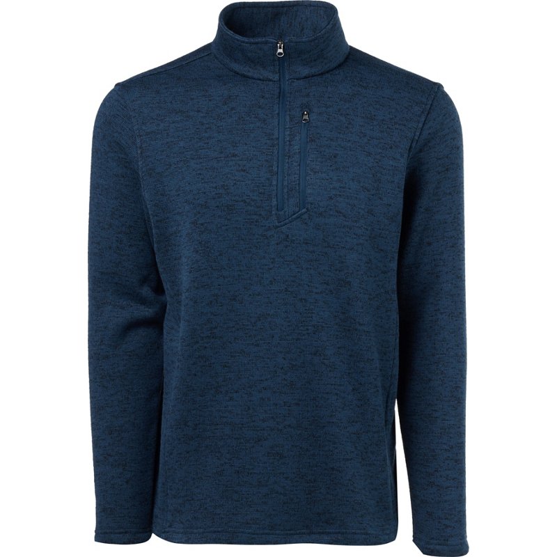 Magellan Outdoors Men's Hickory Canyon Slub Sweater Fleece 1/4 Zip Top Moonlit Ocean, Small - Men's Longsleeve Outdoor Tops at Academy Sports