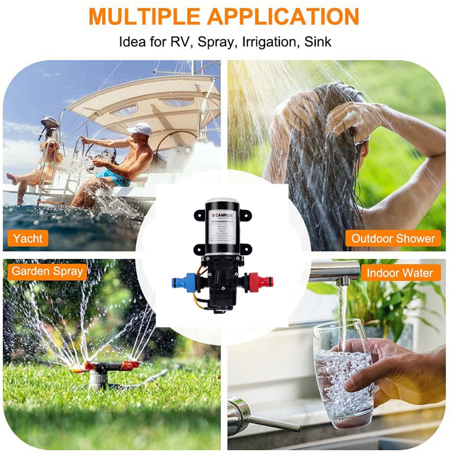 CampLux 12V 1.6 GPM Water Pressure Diaphragm Pump - view number 5