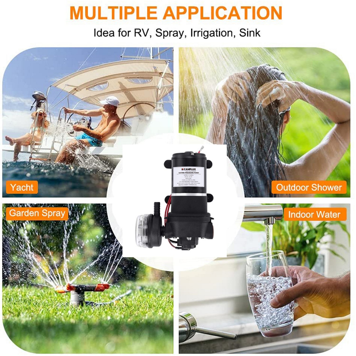 CampLux 12V DC 3.3 GPM Water Pressure Diaphragm Pump - view number 4