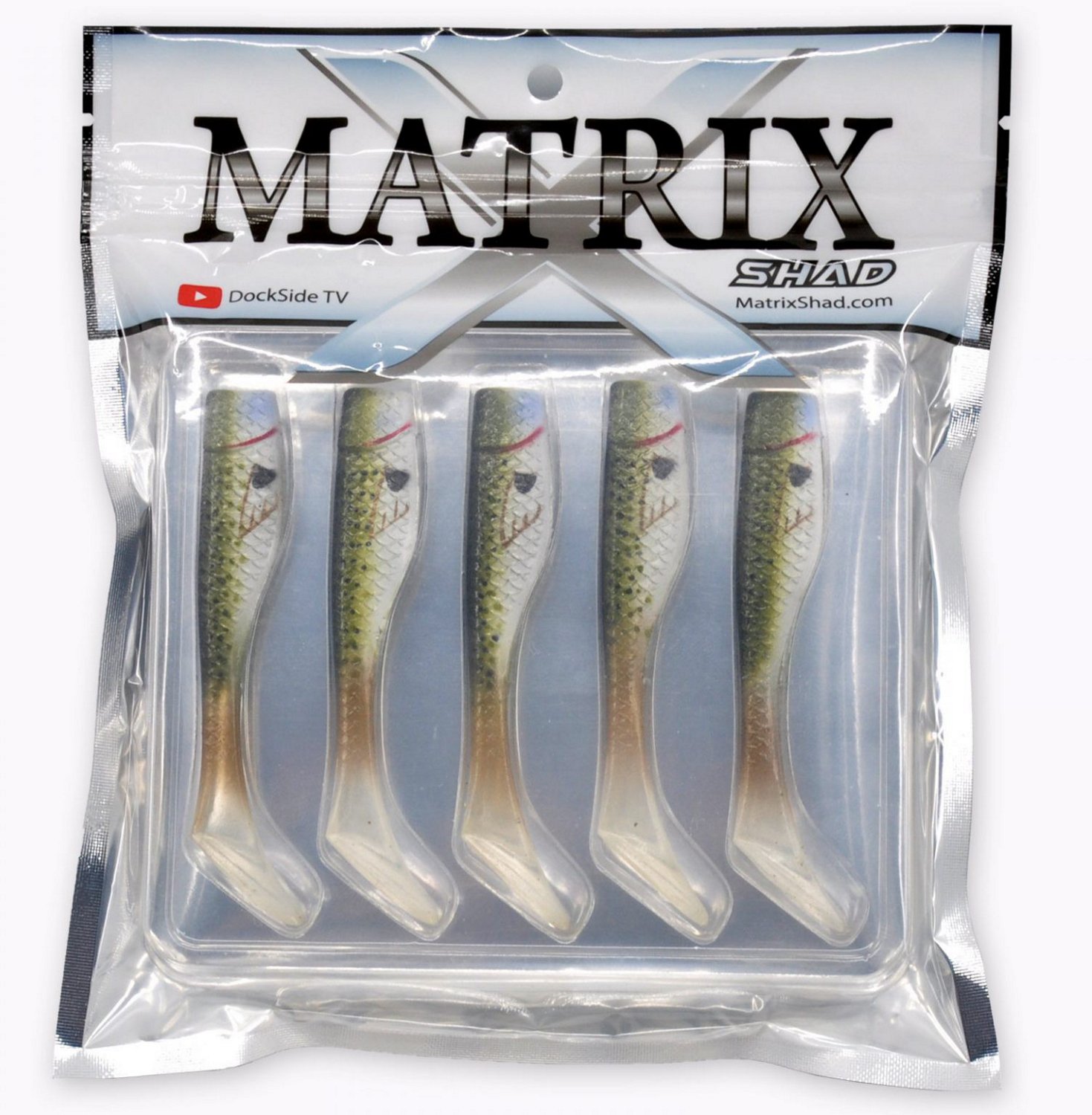 Dockside Bait & Tackle Matrix X-Shad 3 in Unrigged Plastic Swimbaits 5-Pack - view number 2