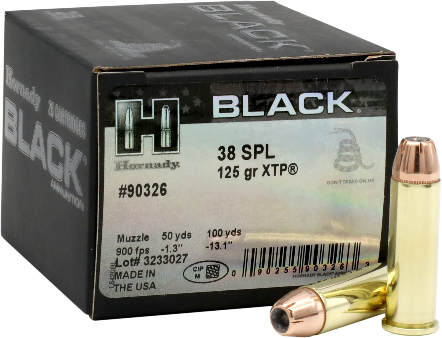 Hornady Black 38 Special 125 Grain XTP Pistol Ammunition                                                                         - view number 1 selected